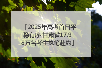 2025年高考首日平稳有序 甘肃省17.98万名考生执笔赴约