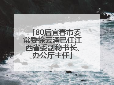 80后宜春市委常委徐云涌已任江西省委副秘书长、办公厅主任